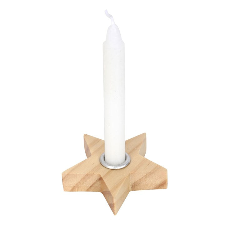 Wooden Star Spell Candle Holder