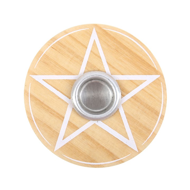 Wooden Pentagram Spell Candle Holder