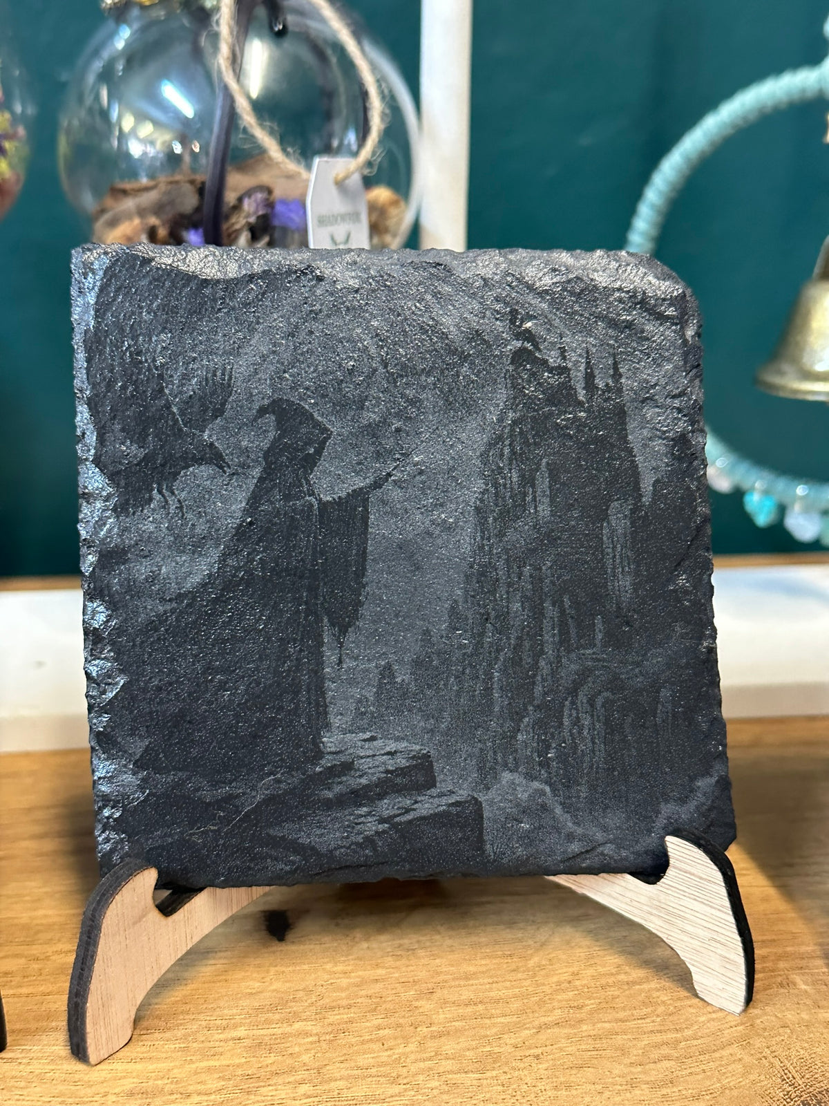 Wizard, Raven and Castle Slate Coaster