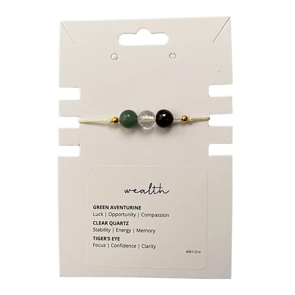 Wealth Crystal Intention Bracelet Wristlet