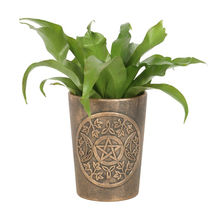 Triple Moon Bronzed Terracotta Plant Pot