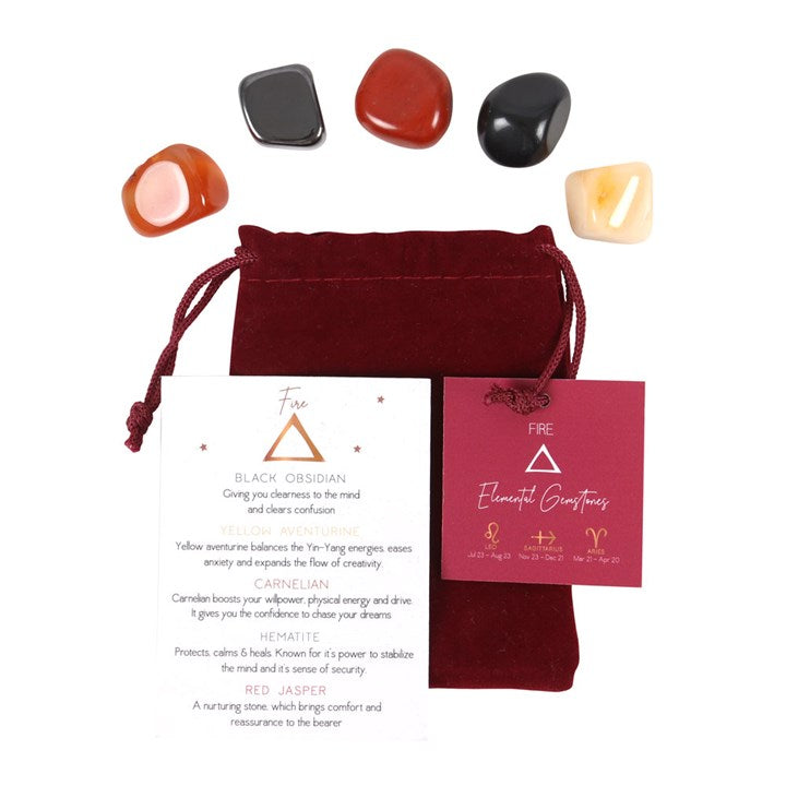 FIRE ELEMENT TUMBLE GEMSTONE SET