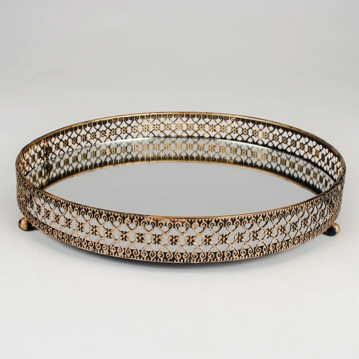 Antique Gold Mirrored Tray : Witchy Decor