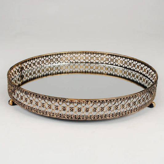 Antique Gold Mirrored Tray : Witchy Decor