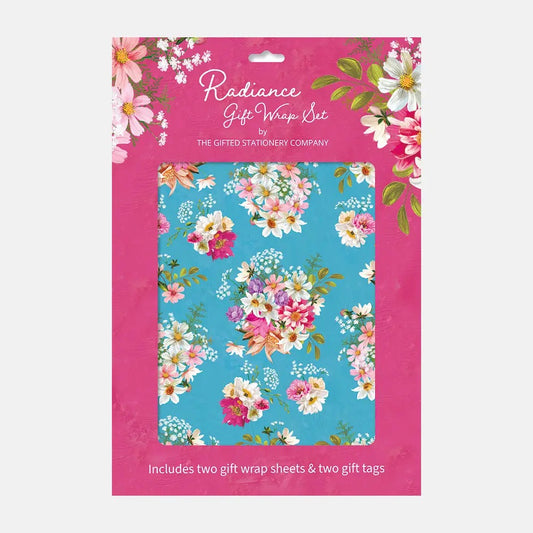 Pink & Blue Floral Gift Wrap