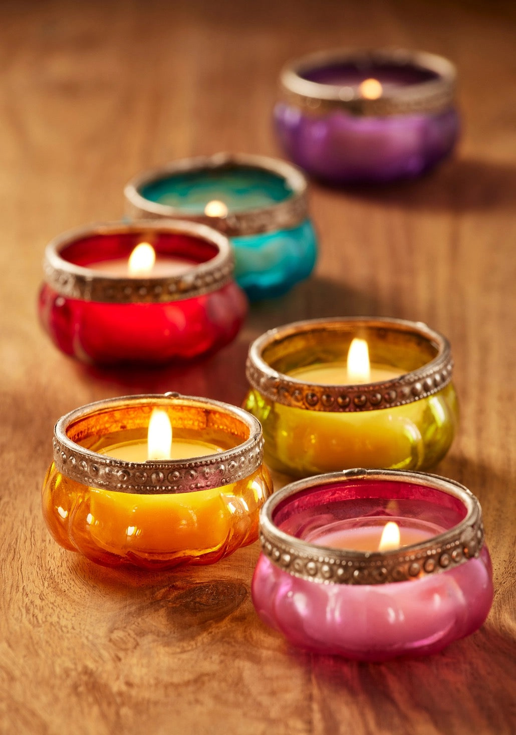 Glass & Iron Tealight Candle Holder