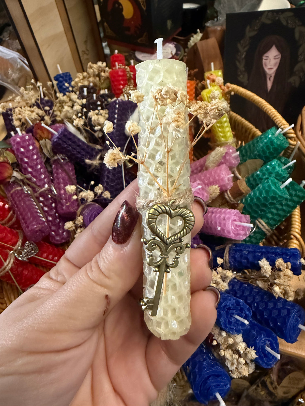 Beeswax Spell Candles handmade at Everchange Emporium