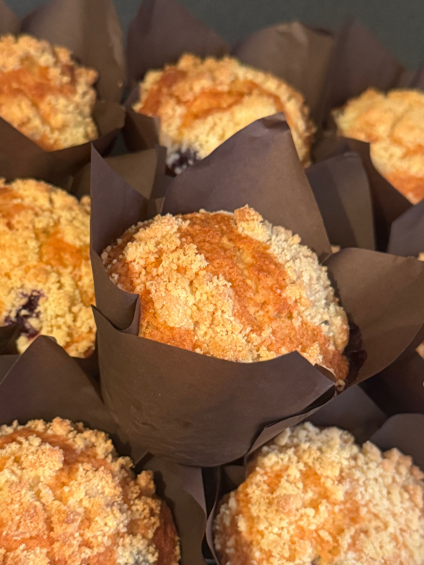 Sourdough Crumble Topped Muffin | Rhubarb & Ginger