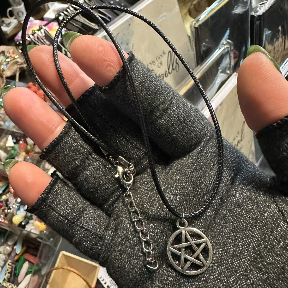Pentagram Silver Charm Necklace
