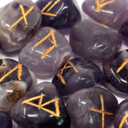 Amethyst Crystal Rune Stones