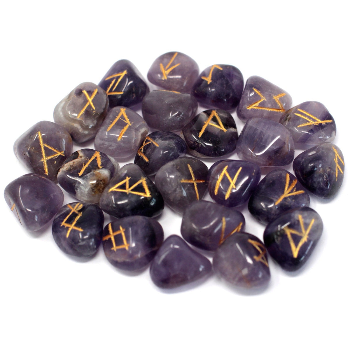Amethyst Crystal Rune Stones