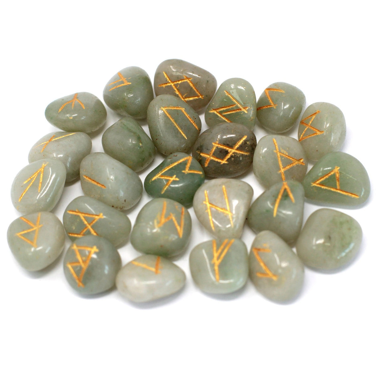 Green Aventurine Crystal / Gemstone Rune Stones