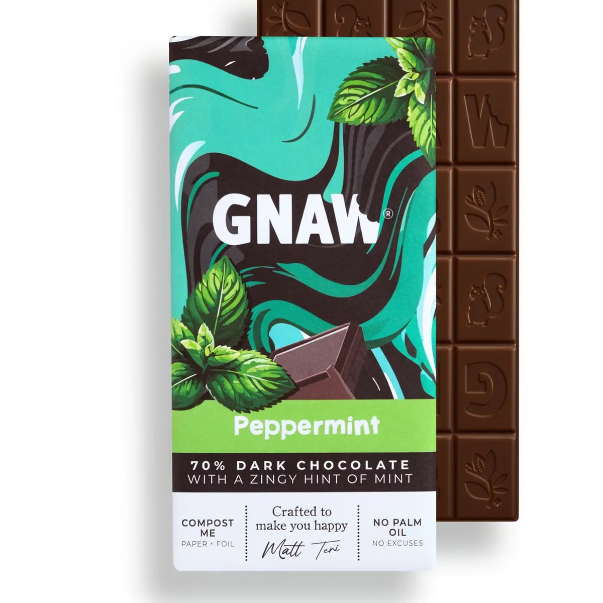 Peppermint Dark Chocolate Bar 70% Cocoa | 80