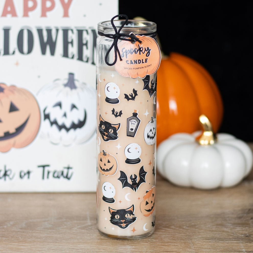 Pumpkin Spice Tube Candle - Spooky Cats & Bats