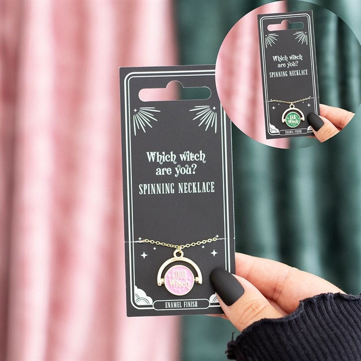 Which Witch are you? Spinning Necklace Good Witch Bad Witch