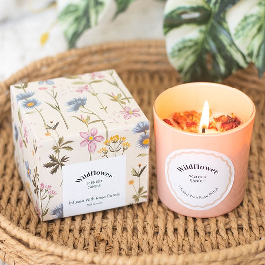 Wildflowers Candle with Rose Petals