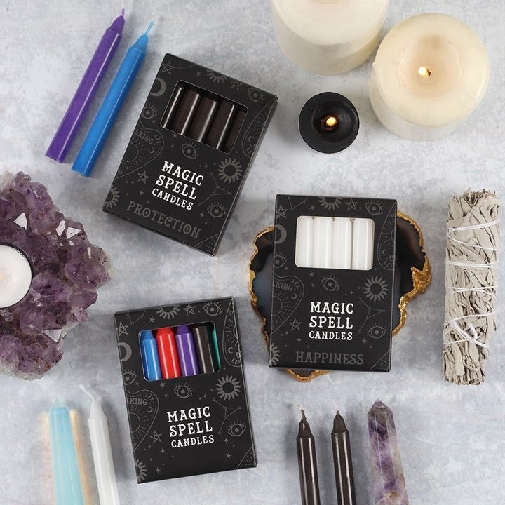 Spell Candles - Pack of 12 Candles - Choose from selection of colours and intentions - Magic Spell Candles