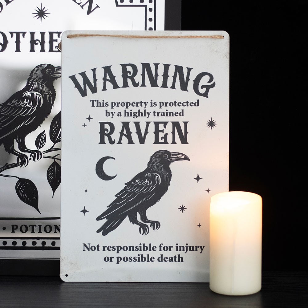 Protected by a Raven hanging sign