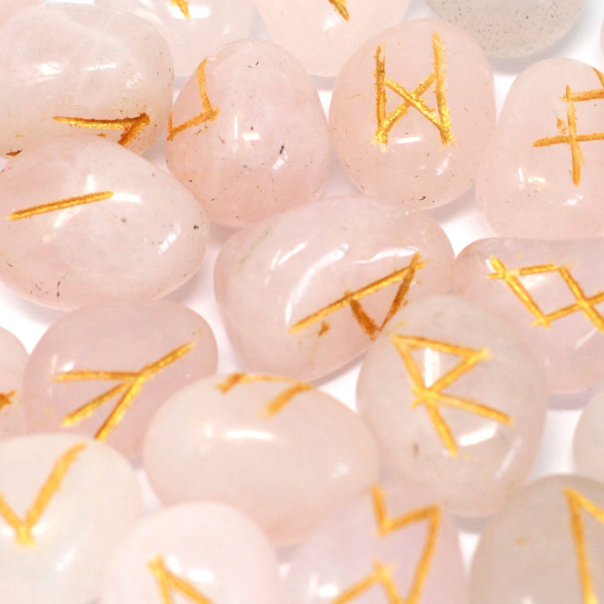 Rose Quartz Crystal Rune Stones