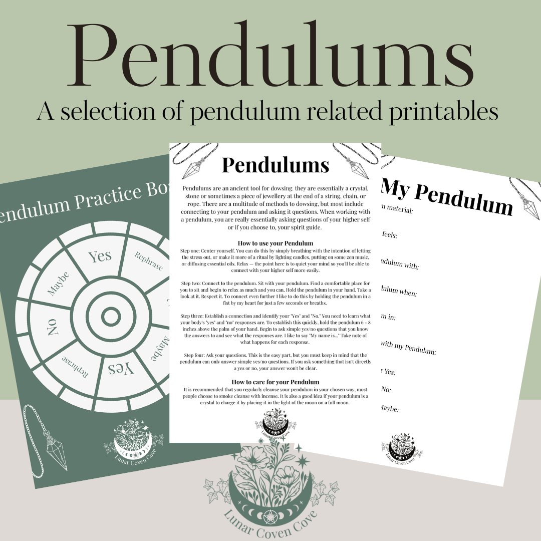 Pendulums Printable Worksheets - Digital Download